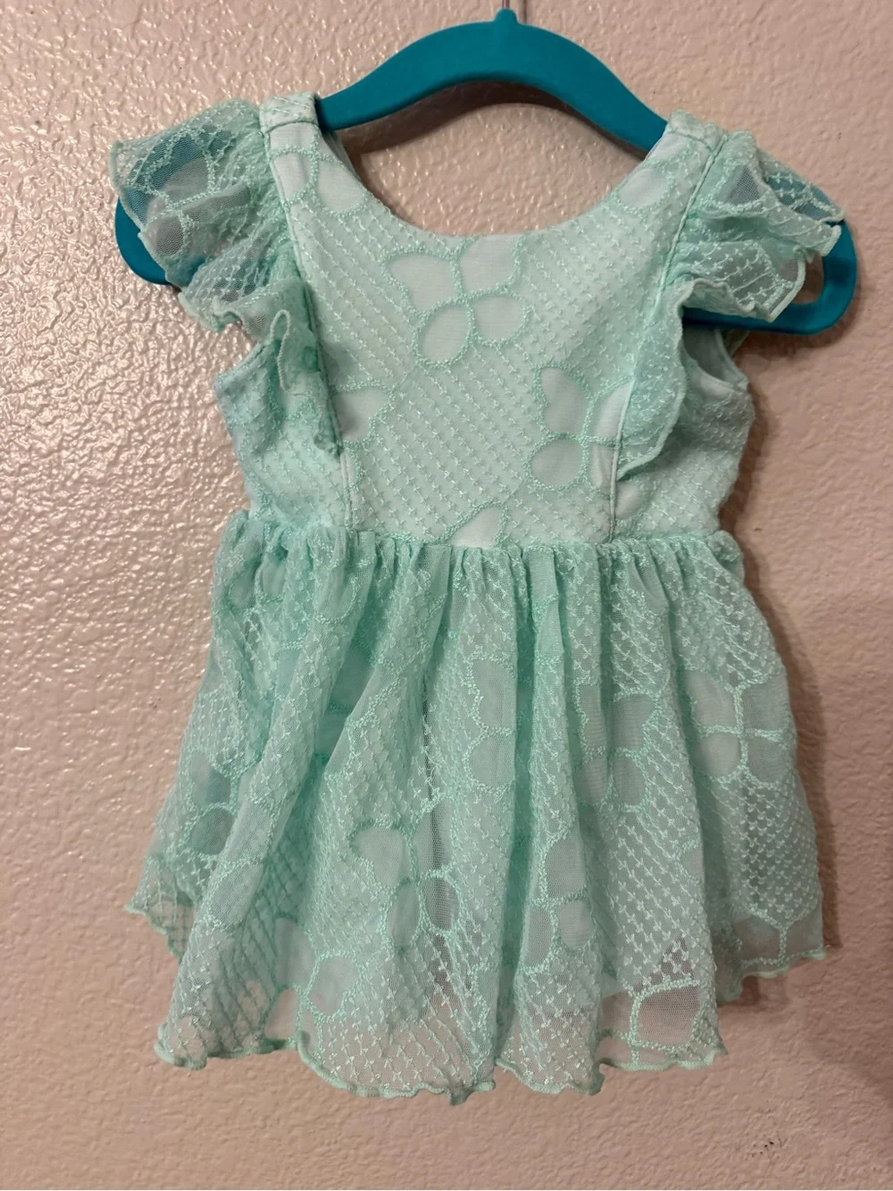 Little Sleepies Mint Lace Ruffle Sleeve Formal Dress